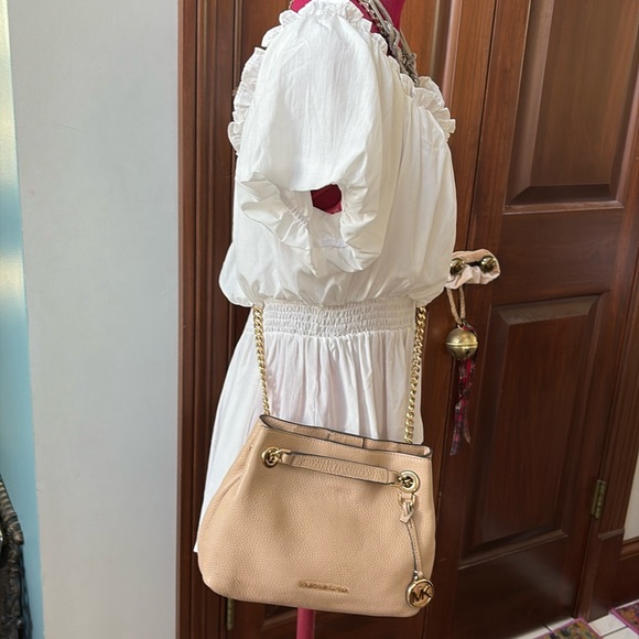 Michael Kors   Convertible Crossbody shoulder bag  pebbled leather khaki tan EUC - Picture 3 of 17